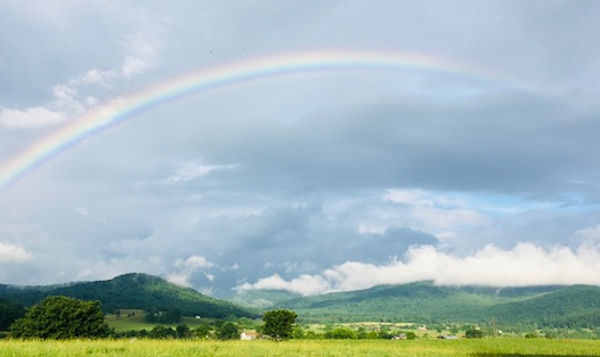 Rainbow over the Etlan Valley as seen from Rider's Backfield Farm